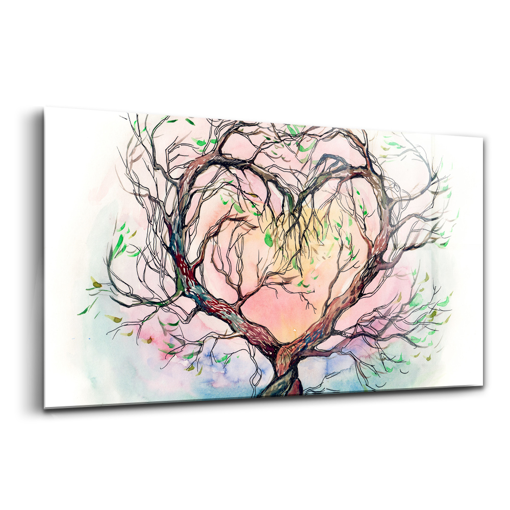 Üvegkép Fa szív szerelem természet