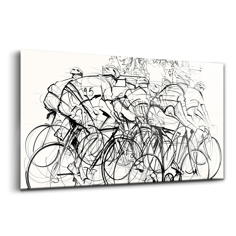 Egyedi üvegkép Absztrakt kerékpáros verseny