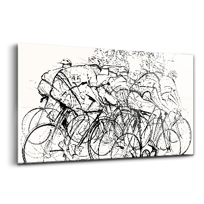 Egyedi üvegkép Absztrakt kerékpáros verseny