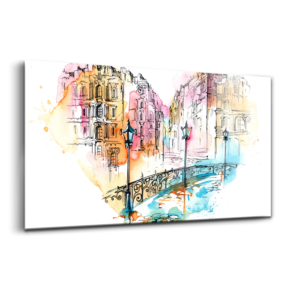 Egyedi üvegkép Szív alakú építészet