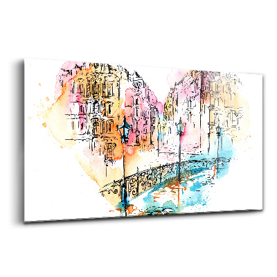 Egyedi üvegkép Szív alakú építészet