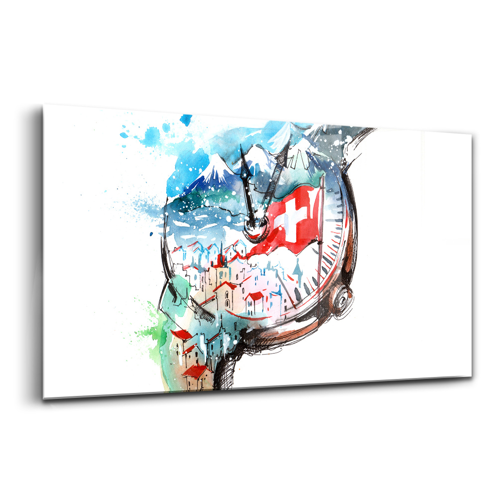 Egyedi üvegkép Svájci óra