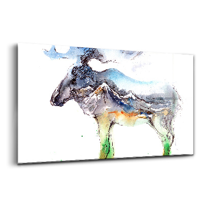 Egyedi üvegkép Moose tájkép hegy