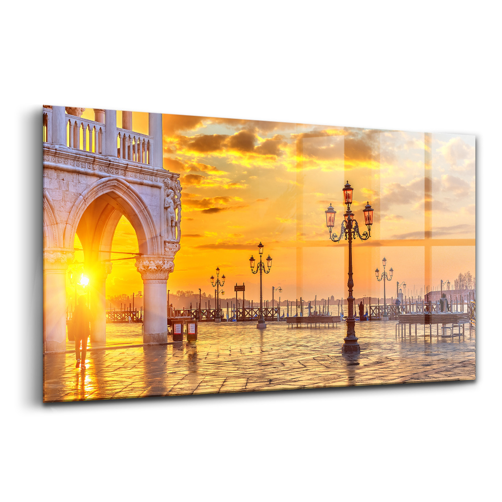 Üvegkép Arany óra Velence gyönyörű piac