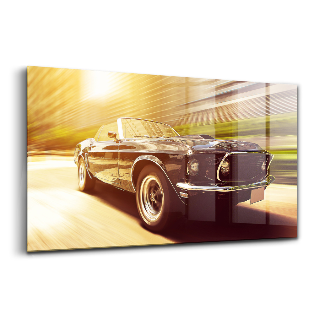 Egyedi üvegkép Klasszikus autó mozgásban