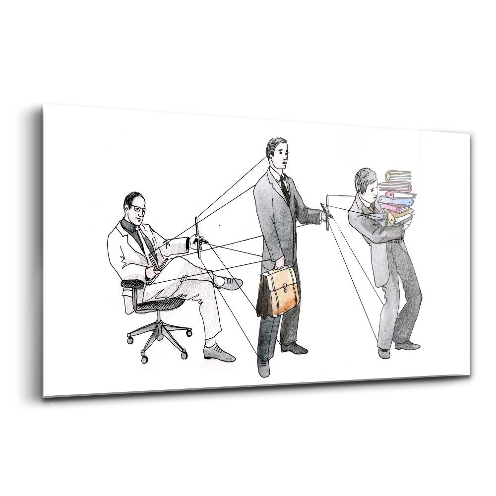 Egyedi üvegkép Emberek bábok