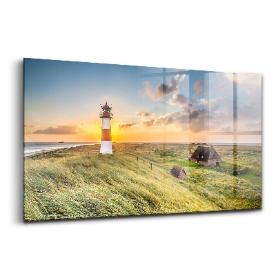 Üvegkép falra Világítótorony levélben Sylt