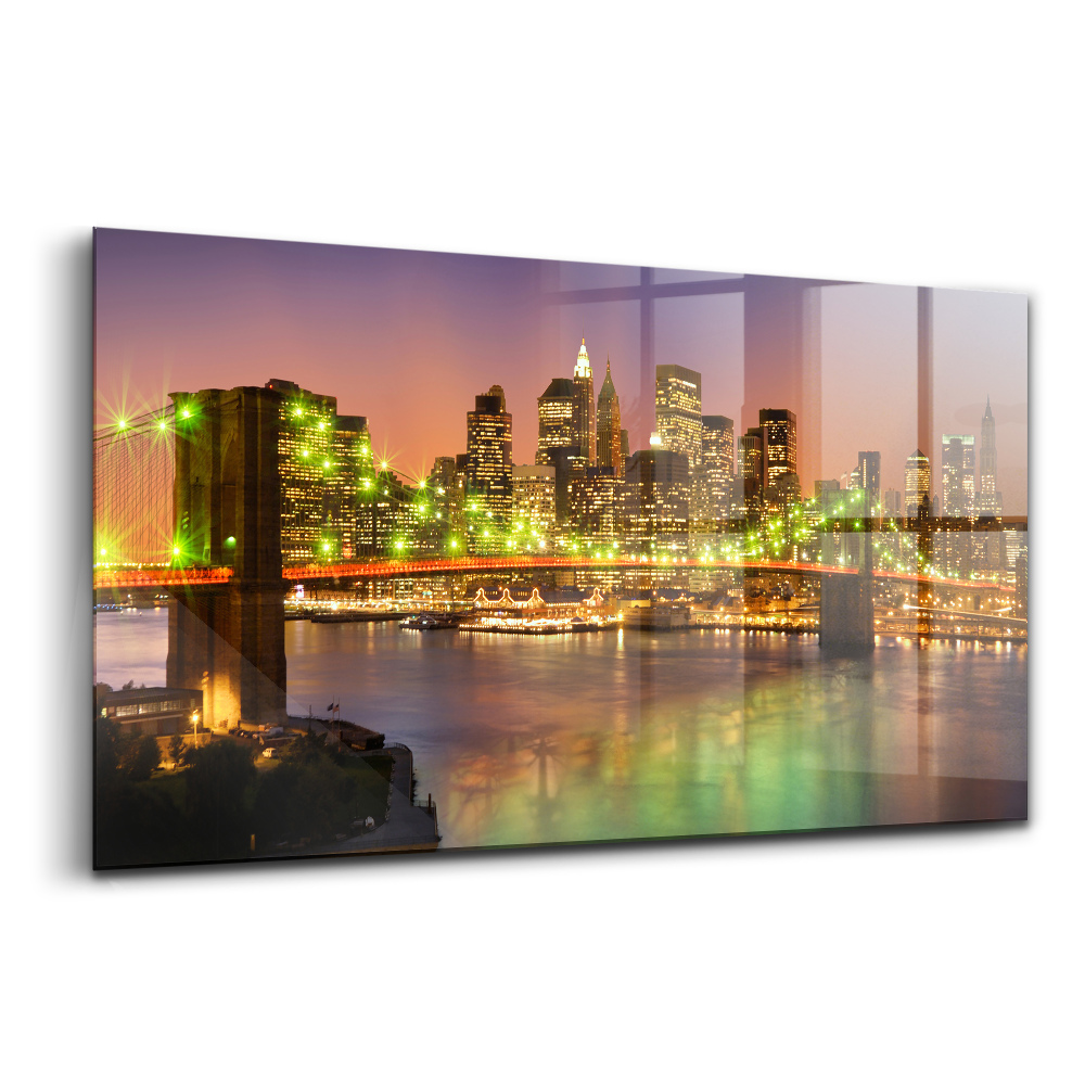 Üvegkép Brooklyn híd éjszaka