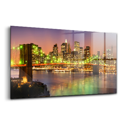 Üvegkép Brooklyn híd éjszaka