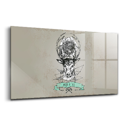 Üvegkép Szarvas fej