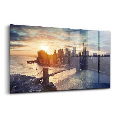 Üvegkép New York Manhattan naplemente