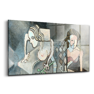 Üvegkép Nő absztrakt