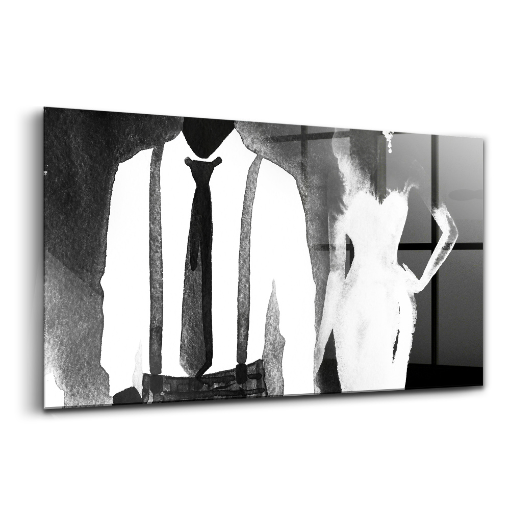 Üvegkép falra Férfi és nő akvarell