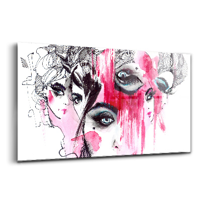 Egyedi üvegkép Sok arc absztrakció