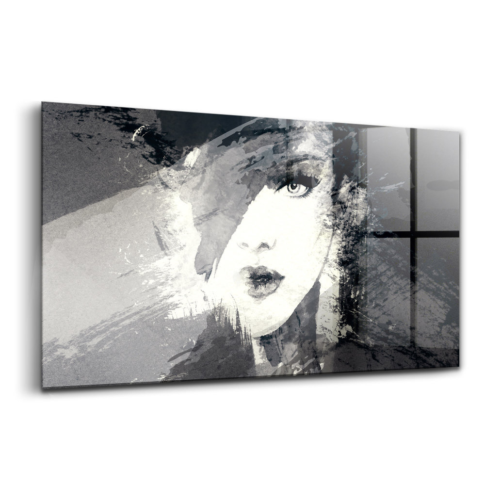 Üvegkép falra Nő akvarell