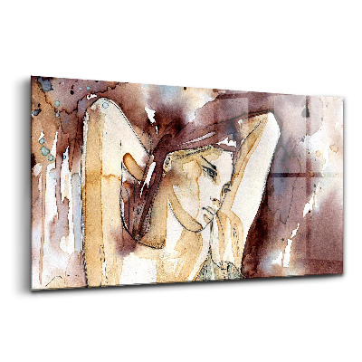 Üvegkép Akvarell női portré