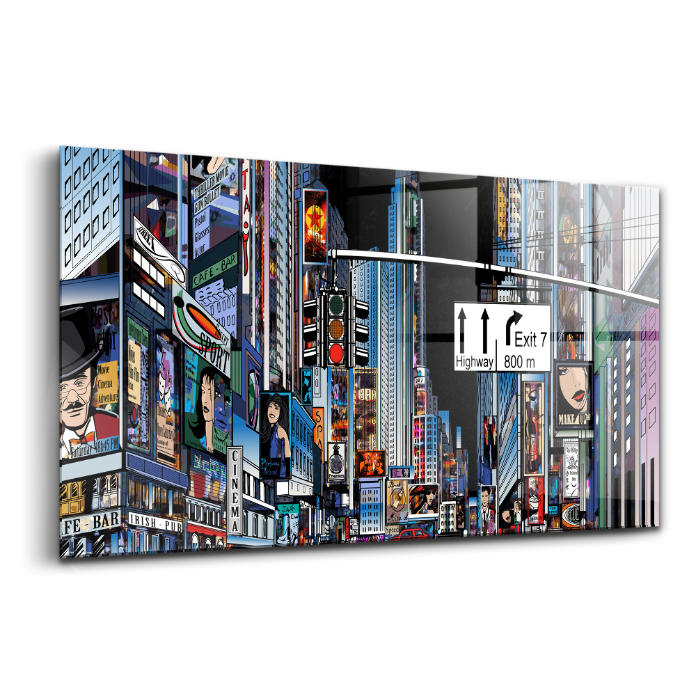 Üvegkép falra New York éjszaka