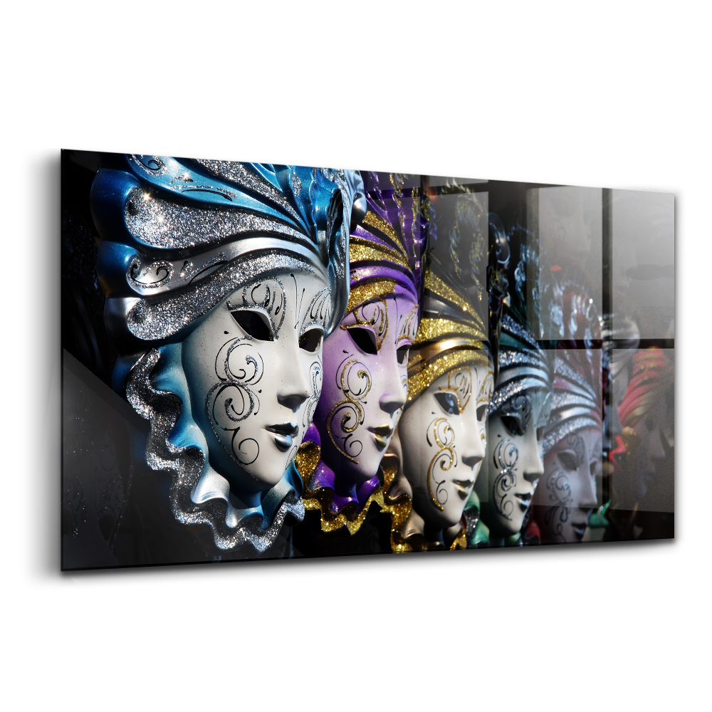 Üvegkép falra Velencei maszkok