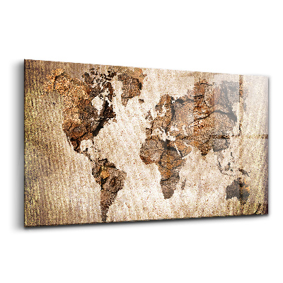 Egyedi üvegkép Vintage világtérkép
