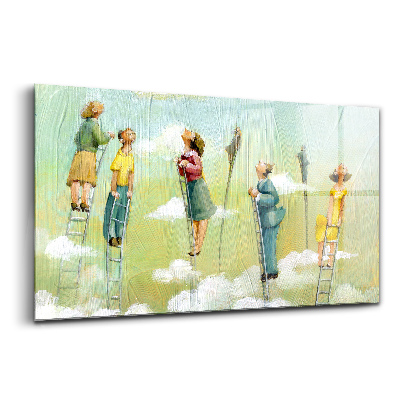 Üvegkép Emberek egy létrán