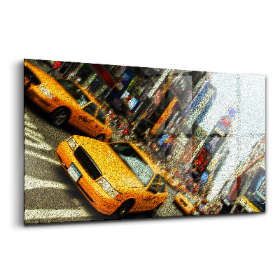 Üvegkép New York city sárga taxik