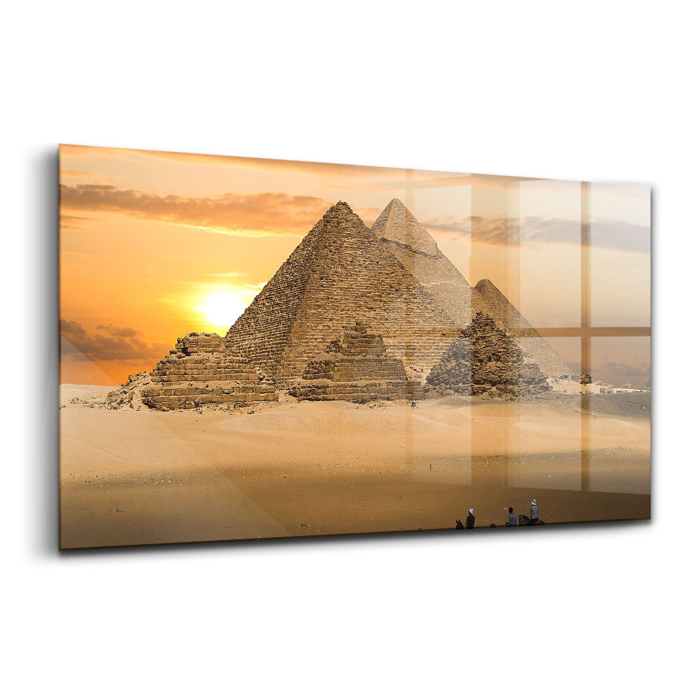 Egyedi üvegkép Piramisok naplemente