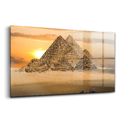 Egyedi üvegkép Piramisok naplemente