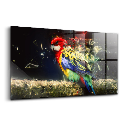 Üvegkép Papagáj absztrakt