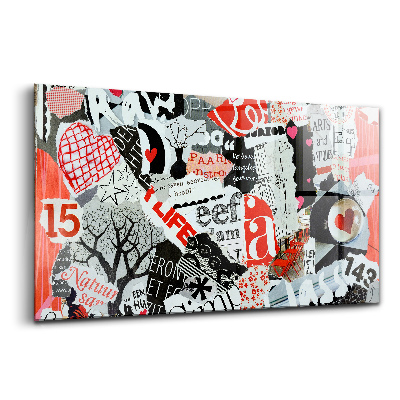 Üvegkép Moodboard szívekkel