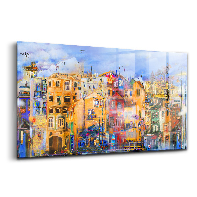 Egyedi üvegkép Olaj építészet épületek város