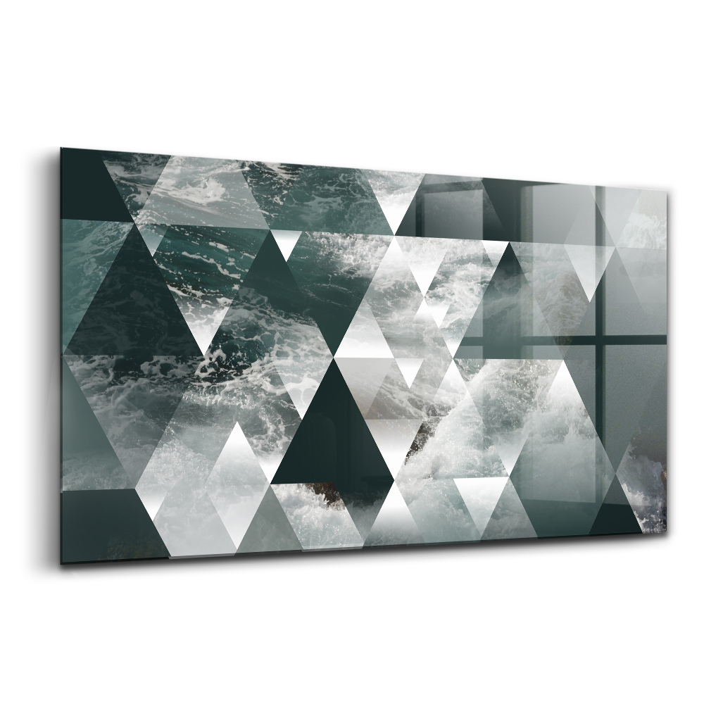 Üvegkép falra Geometrikus absztrakciós hullámok