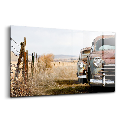Üvegkép Régi elhagyott autók