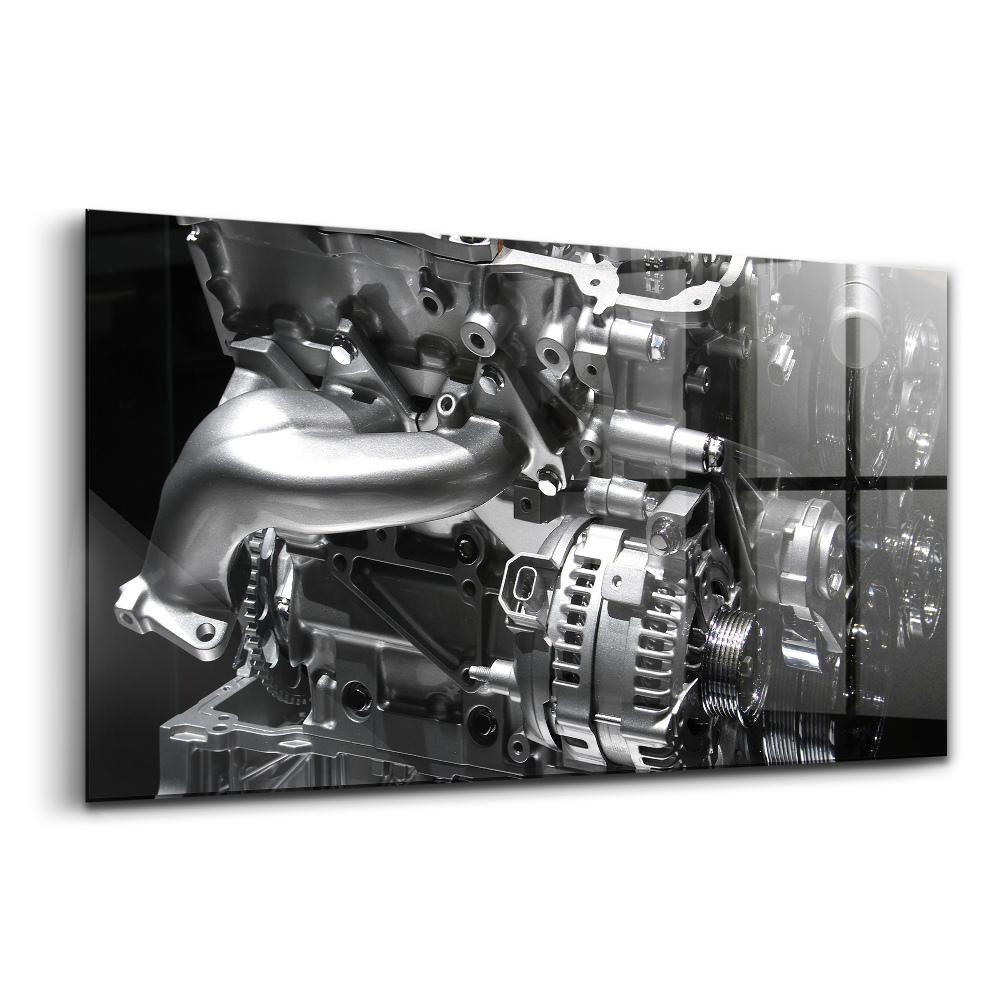 Üvegkép Egy autó belsőégésű motorjának része