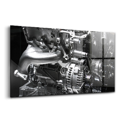 Üvegkép Egy autó belsőégésű motorjának része