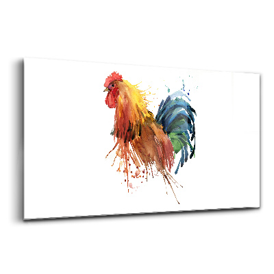 Üvegkép falra Színes kakas