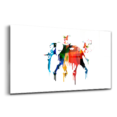 Egyedi üvegkép Színes festett elefánt absztrakt