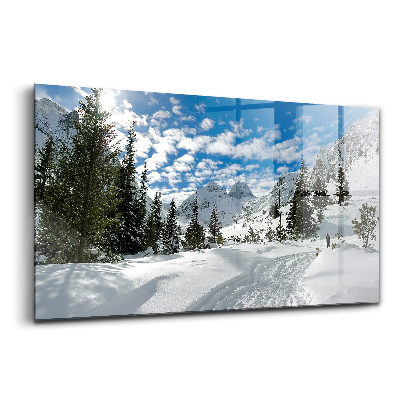 Üvegkép falra Hegyi táj télen