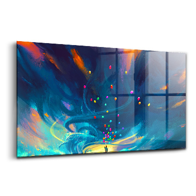 Üvegkép Gyermek és léggömbök