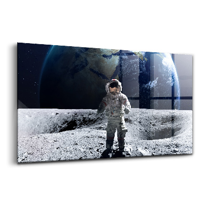 Egyedi üvegkép Űrhajós a Holdon