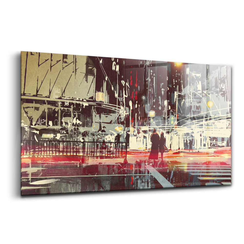 Üvegkép Éjszakai jelenet a városban