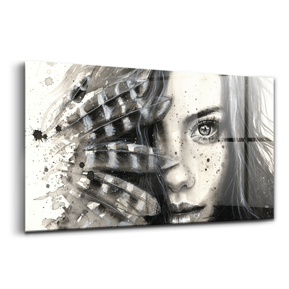 Üvegkép Festett portré