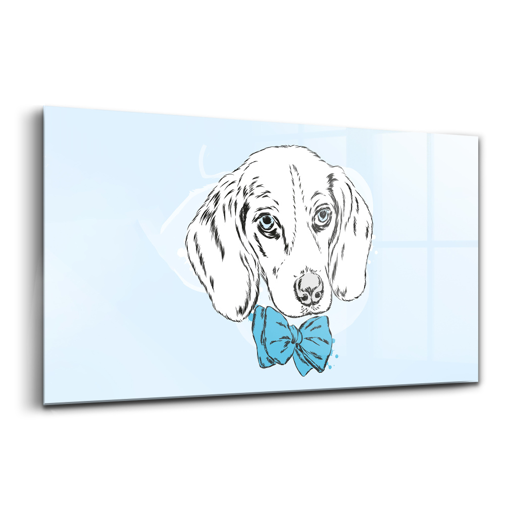 Egyedi üvegkép Aranyos kiskutya és kutya