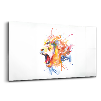 Üvegkép Oroszlán akvarell