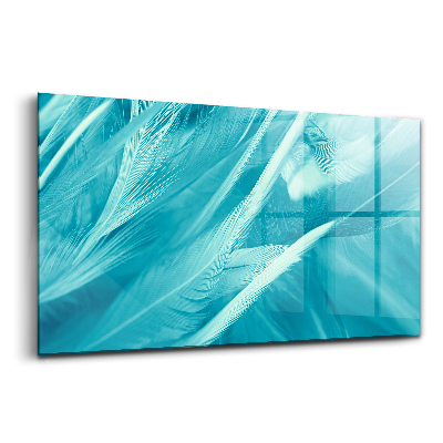 Egyedi üvegkép Zöld türkizkék vintage toll