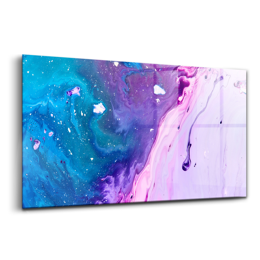 Üvegkép Háttér kék és lila festékkel