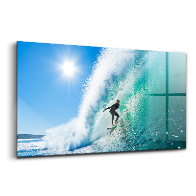 Egyedi üvegkép Szörfözés Hawaiin