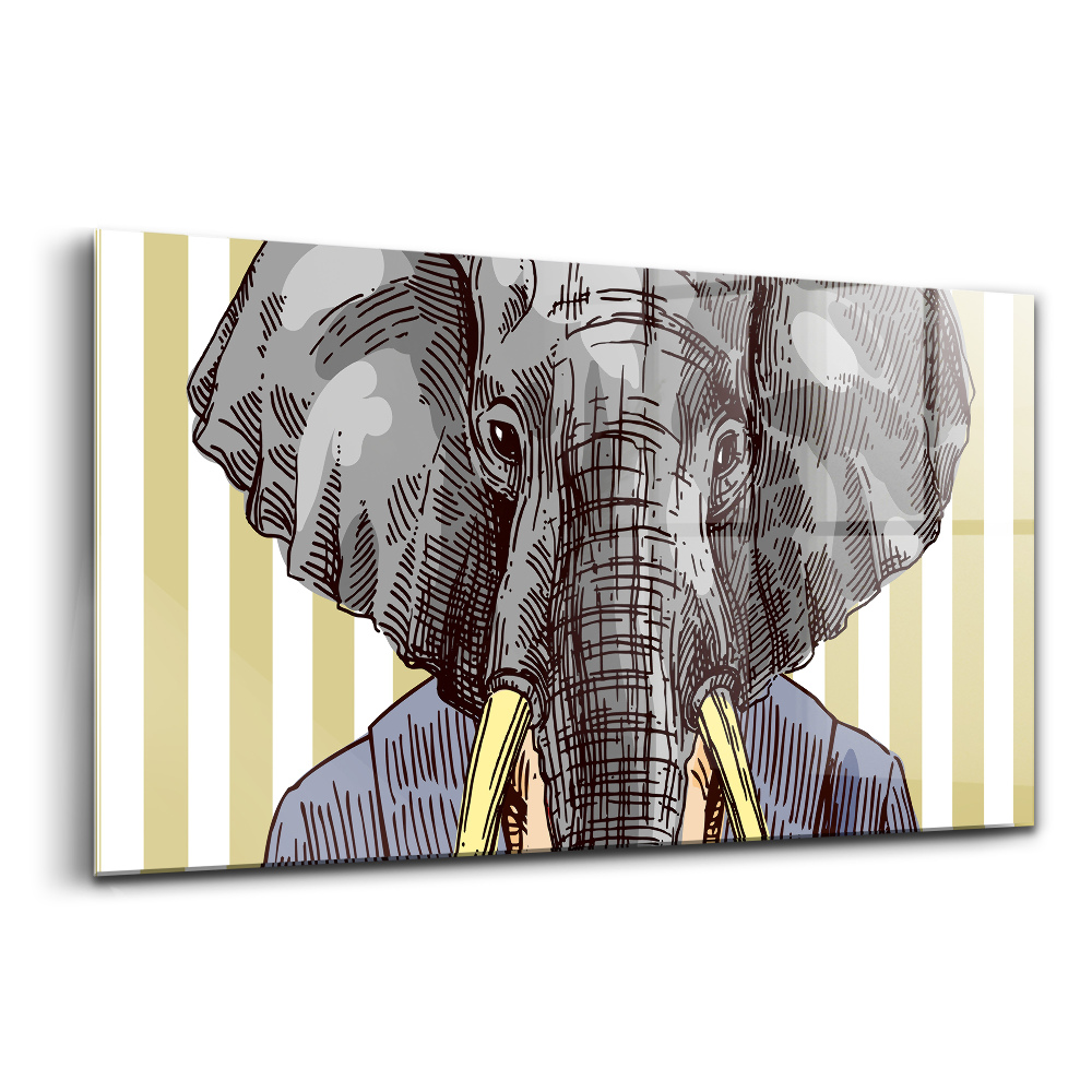 Üvegkép Elefánt kabátban