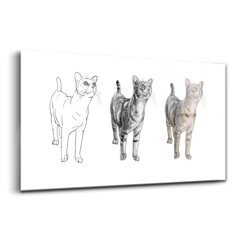 Üvegkép falra Illusztráció egy aranyos kíváncsi macska