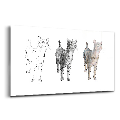 Üvegkép falra Illusztráció egy aranyos kíváncsi macska