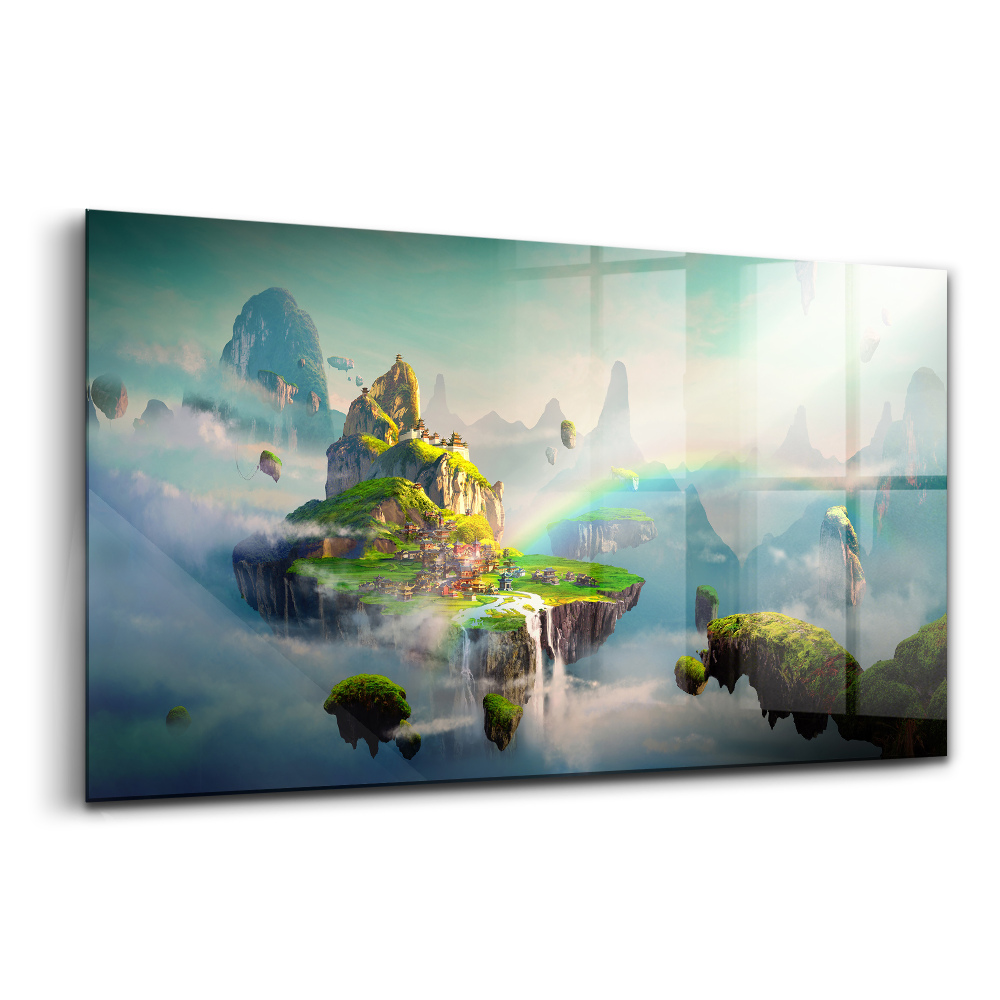 Üvegkép Fantasy világ repülő szigetek